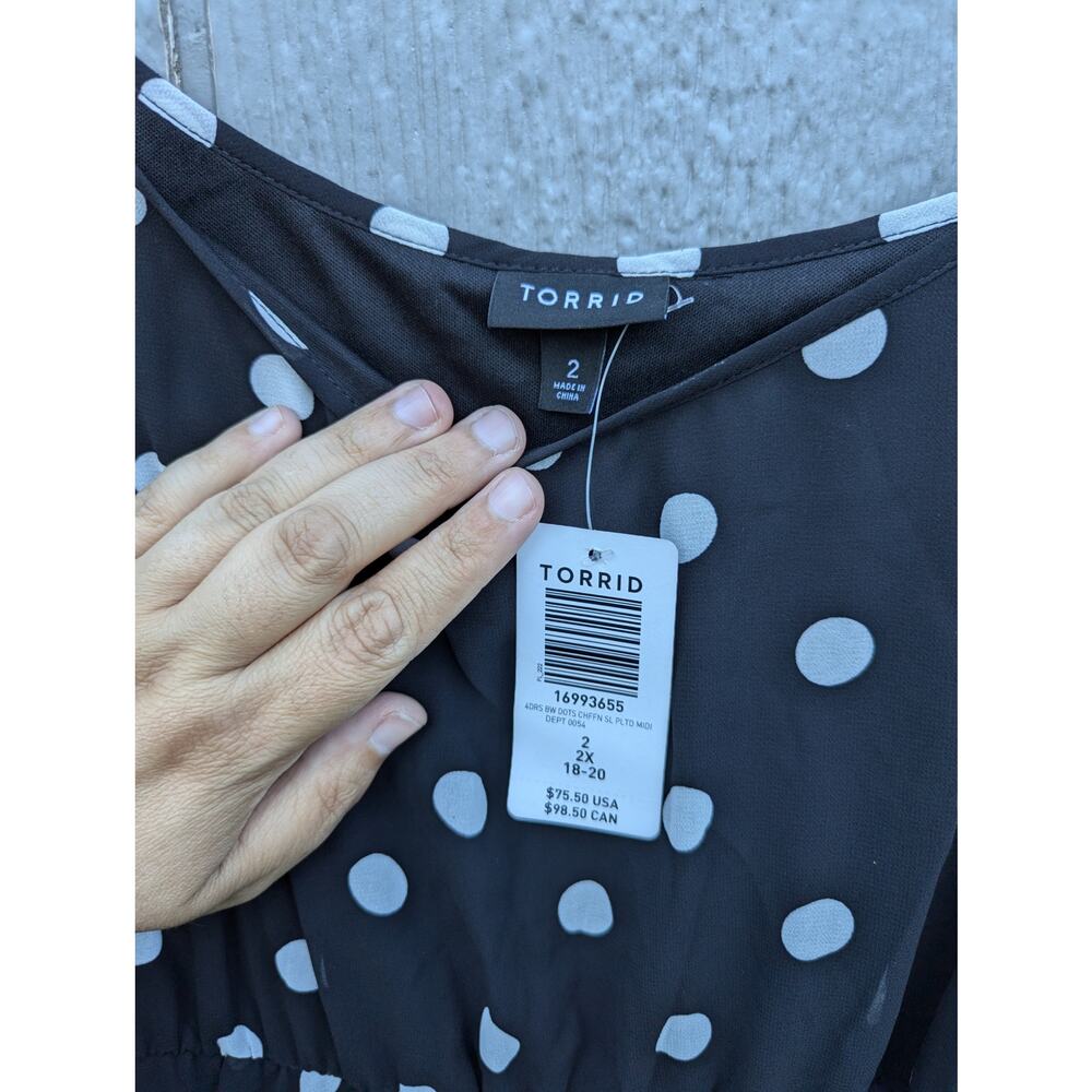 Rockabilly Preppy Alternative Pin Up NWT Torrid Summer Dress Black White 2X - Picture 4 of 7